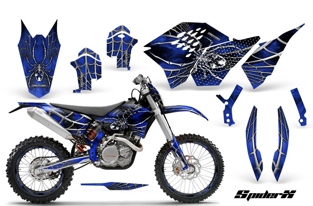 KTM C5 Graphics Kit SpiderX Blue NP Rims